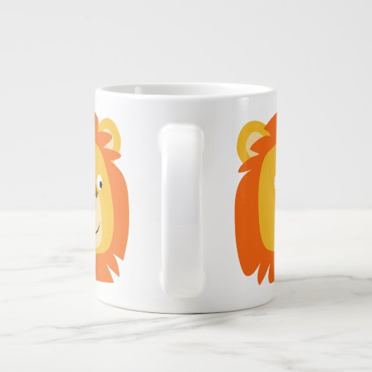 Cute Yummy Cartoon Lion Grote Koffiekop (Achterkant)