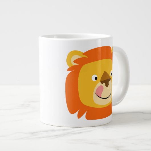 Cute Yummy Cartoon Lion Grote Koffiekop (Voorkant rechts)