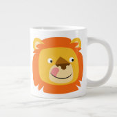 Cute Yummy Cartoon Lion Grote Koffiekop (Rechts)