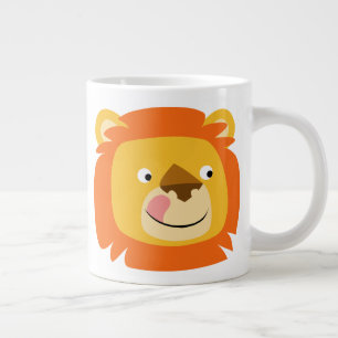 Cute Yummy Cartoon Lion Grote Koffiekop