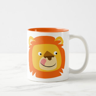 Cute Yummy Cartoon Lion Tweekleurige Koffiemok