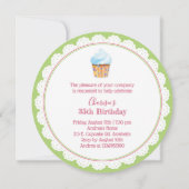 Cute Yummy Cupcakes Birthday Party Kaart (Achterkant)