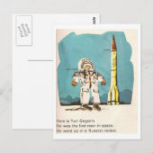 Cute Yuri Gagarin Briefkaart (Voorkant / Achterkant)