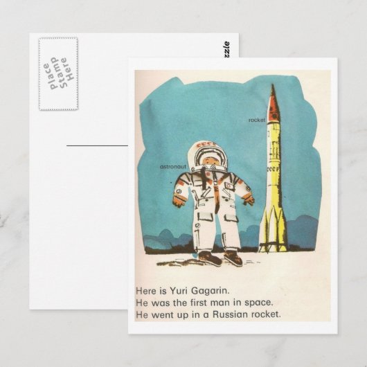 Cute Yuri Gagarin Briefkaart (Voorkant / Achterkant)