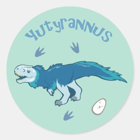 Cute Yutyrannus Ronde Sticker (Voorkant)