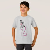 Cute Z voor Zebra - Kinder Engels ABCD Alphabet T-shirt (Voorkant volledig)
