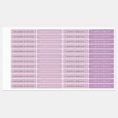 Cute Zachte Paarse Gingham Kinderen Waterdichte Na Labels (Vel)