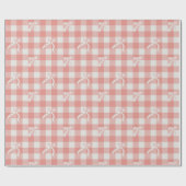 Cute Zachte Roze Schachbrett & Strikken Cadeaupapier (Vlak)