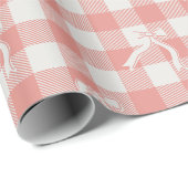 Cute Zachte Roze Schachbrett & Strikken Cadeaupapier (Rol Hoek)