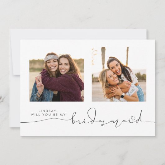 Cute zal je mijn Bridesmaid twee foto's zijn (Voorkant)