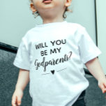 Cute zal jij mijn godouders zijn.<br><div class="desc">Vraag het paar dat je de peetouders van je kind wilt zijn met dit super schattige baby-shirt. Laat je baby dit draag hebben en gebruik het om pop te zijn van de vraag "Wil je mijn peetouders zijn"!</div>