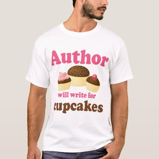 Cute zal schrijven voor Cupcakes Author Cft T-shirt (Voorkant)