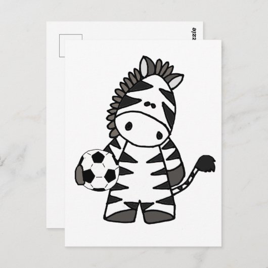 Cute Zebra-afspeelbox-Cartoon Briefkaart (Voorkant / Achterkant)