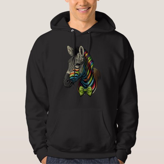 Cute Zebra  Animal on Zebra 4 Hoodie (Voorkant)