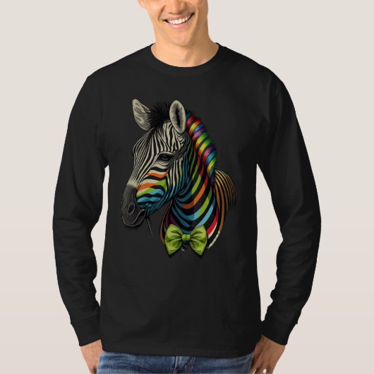 Cute Zebra  Animal on Zebra 4 T-shirt (Voorkant)