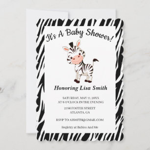 Cute Zebra Animal Print Baby shower Kaart