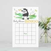 Cute zebra baby shower bingo (Staand voorkant)