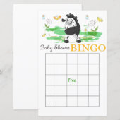 Cute zebra baby shower bingo (Voorkant / Achterkant)