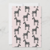 Cute Zebra Baby shower Invitation Kaart (Achterkant)