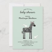 Cute Zebra Baby shower Invitation Kaart (Voorkant)