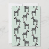 Cute Zebra Baby shower Invitation Kaart (Achterkant)