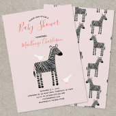 Cute Zebra Baby shower Invitation Kaart
