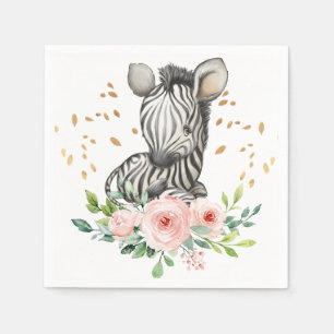 Cute Zebra Birthday Party Baby shower Napkins Servet