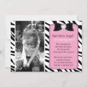 Cute Zebra Birthday Party Invitation Kaart (Voorkant)