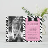 Cute Zebra Birthday Party Invitation Kaart (Staand voorkant)