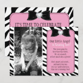 Cute Zebra Birthday Party Invitation Kaart (Voorkant / Achterkant)