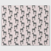 Cute Zebra Blush Pink Wrapping Paper Cadeaupapier (Vlak)