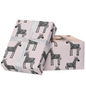 Cute Zebra Blush Pink Wrapping Paper Cadeaupapier