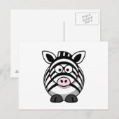 Cute Zebra Briefkaart (Voorkant / Achterkant)