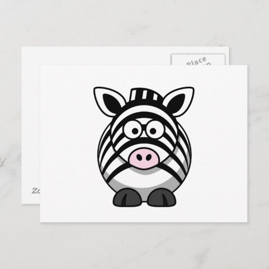 Cute Zebra Briefkaart (Voorkant / Achterkant)