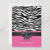 Cute Zebra Cadeau Baby shower Invitation Kaart (Achterkant)