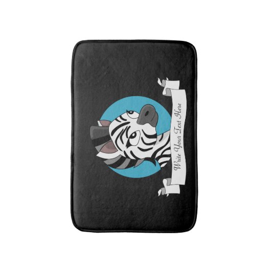 Cute zebra cartoon badmat (Voorkant Verticaal)