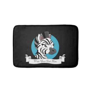 Cute zebra cartoon badmat