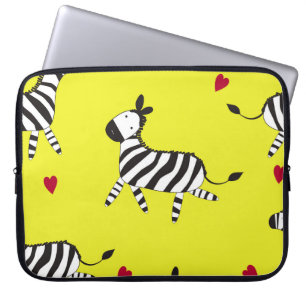 Cute Zebra cartoon naadloze patroonachtergrond zal Laptop Sleeve