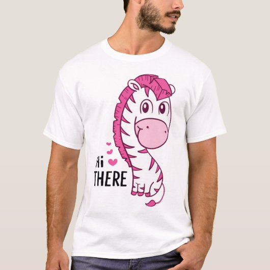 Cute zebra cartoon t-shirt (Voorkant)