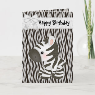 Cute Zebra & Cupcake (binnenste) verjaardagskaart Kaart