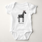 Cute Zebra Custom Name Personalized Romper (Voorkant)