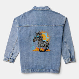 Cute Zebra Denim Jacket