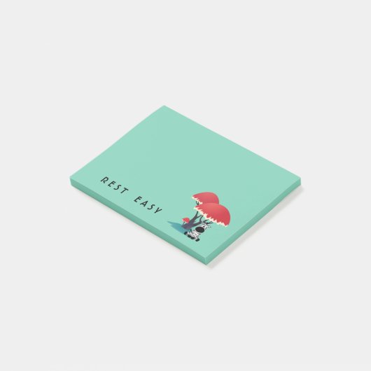 Cute Zebra die onder een paraplu ligt Post-it® Notes (Schuin)