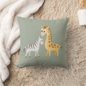 Cute Zebra en Giraffe Safari Baby Kussen (Deken)
