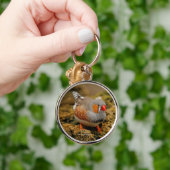 Cute Zebra Finch Songbird on the Rocks Sleutelhanger (Hand)