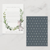 Cute Zebra Foliage Advice for Mum Baby shower Informatiekaartje (Voorkant / Achterkant)