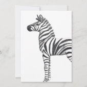 Cute Zebra Girl's Third Birthday Party Invitation Kaart (Achterkant)