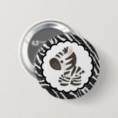 Cute Zebra & Glitter Animal Print Ronde Button 5,7 Cm (Voorkant /achterkant)