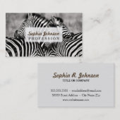 Cute Zebra Herd Natuur Safari Black White Visitekaartje (Voorkant / Achterkant)