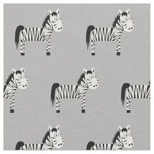 Cute Zebra Kind Baby Nursery Grey Stof